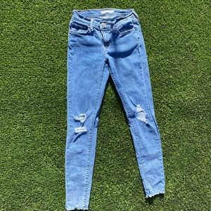 Levi’s 710 super skinny distressed acid wash
